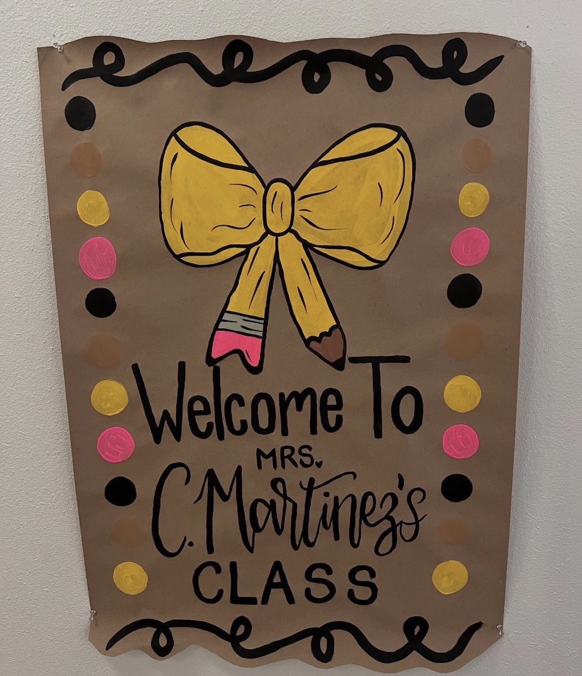 Personalized welcome to class teacher banner
